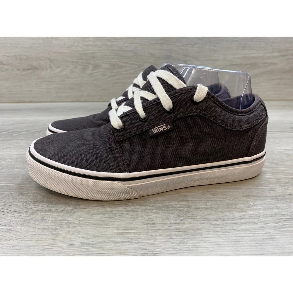 Vans Chukka Low Pro Charcoal Gray Canvas Skate Shoes Youth 4.5 Classic